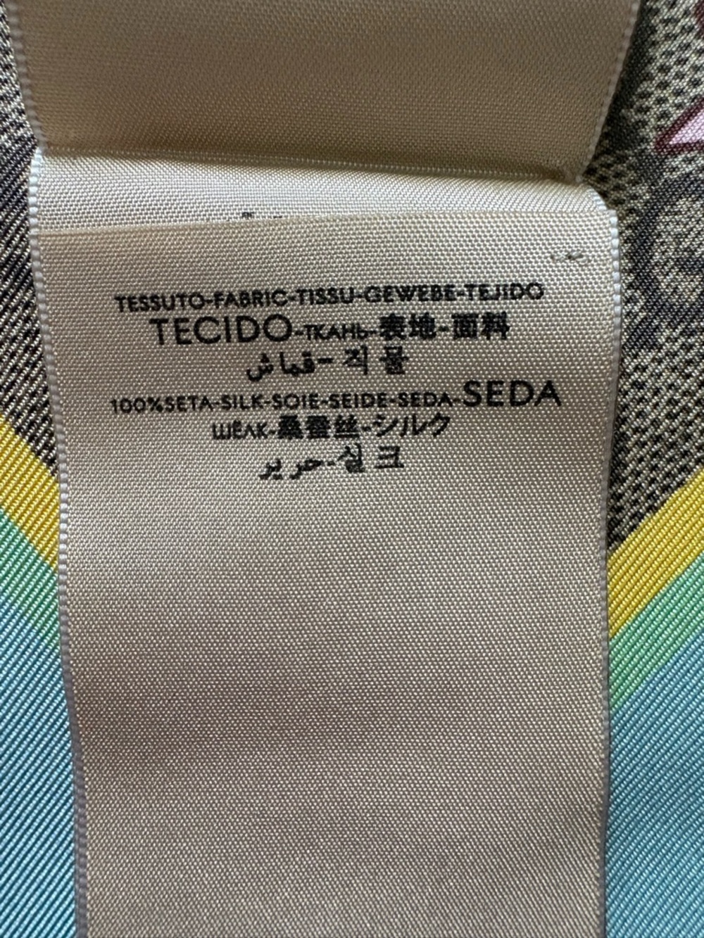 Gucci Brown & Light Blue Silk Monogram Scarf with Banana Graphic - Picture 11 of 13